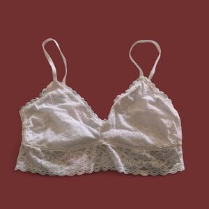 Love by Gap Bralette Small White Floral Adjustable Straps Cotton Blend Sexy